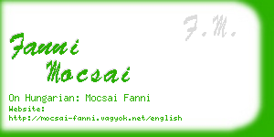 fanni mocsai business card